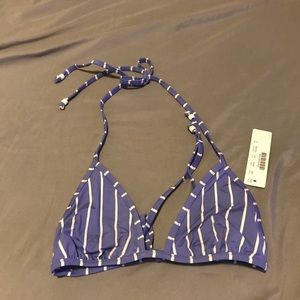 NEW J.Crew Blue and White Bikini Top